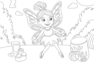 Whimsical Fairy – Whimsical Fairy coloring page