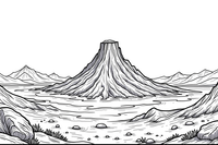 Mars Volcano – Mars coloring page