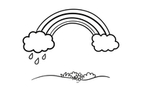 Rainbow After Rain – Rainbow Sky coloring page