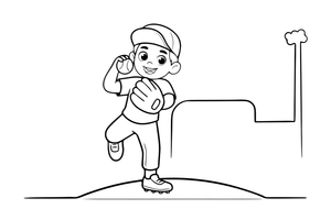 A pitcher winding up to throw – Baseball Baseball coloring page