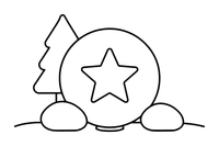 A round shield with a big star on it (outlined, empty) – Adventure Gear coloring page