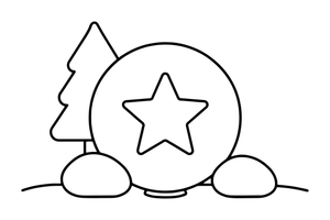 A round shield with a big star on it (outlined, empty) – Adventure Gear coloring page