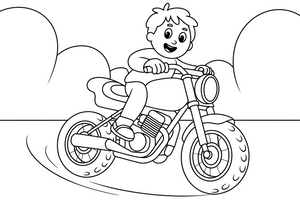 Motorcycle doing a wheelie – Motorcycle Sport Stunts coloring page