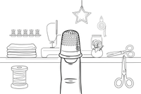 A thimble on a fingertip – Sewing & crafts Object coloring page