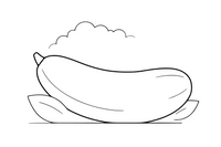 One big cucumber, close up – Vegetables Coloring Pages Fresh Set coloring page