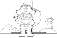 A pirate with a hat and eye patch – Adventurous Pirate coloring page