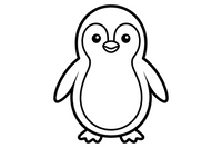 Penguin Merry Snow – Snowy Penguin coloring page