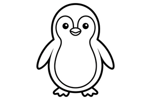 Penguin Merry Snow – Snowy Penguin coloring page
