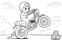 Motorcycle doing a wheelie – Motorcycle Sport Stunts coloring page