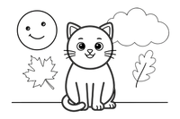 Halloween Cat – Halloween Autumn Characters coloring page