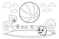 A basketball with curved lines – Sports Gear Object coloring page