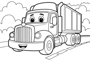 Truck driving down the road – Truck City Haulers coloring page