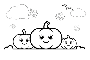 Halloween pumpkin patch – Halloween Autumn Creatures coloring page
