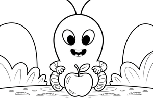Martian planting apple – Martian Apple Fun coloring page