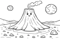 Mars Volcano – Mars coloring page