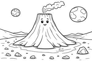 Mars Volcano – Mars coloring page