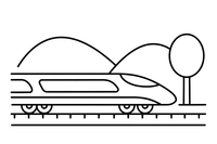 A high-speed train with a pointed nose – Rail Rail coloring page