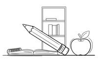A big pencil with a sharp point – Classic School & Art Supplies coloring page