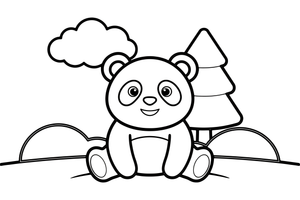 A panda in the snow – Playful Panda Wild coloring page