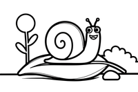 A snail crawling on a leaf – Snail coloring page