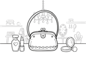 A little purse with a shoulder strap – Elegant Beauty & Accessories coloring page