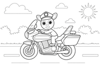 A police motorcycle – Emergency Emergency Vehicles coloring page