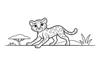 A cheetah stretching before a run – Cheetah Wild Cat coloring page