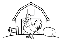 A close-up of a proud rooster – Rooster Farm Animal coloring page