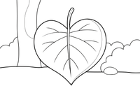 One big linden (heart-shaped) leaf – Vibrant Leaves Tree coloring page