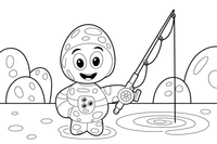 Martian fishing trip – Martian Outdoor Fun coloring page