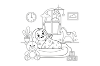 A baby swaddled snugly in a blanket – Baby coloring page