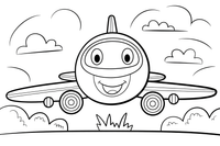 Airplane Coming in to Land – Airplane Sky Scenes coloring page