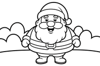 Santa cheerful in the snow – Christmas Winter Treats coloring page