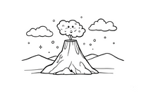 Mars Volcano – Mars coloring page