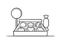 A box of chocolates with different shapes inside – Candy & Chocolate Sweets coloring page