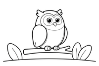 An owl turning its head to look back – Owl coloring page