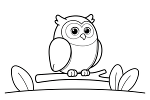An owl turning its head to look back – Owl coloring page