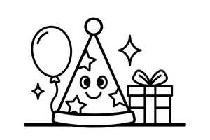 A triangle that becomes a party hat – Classic Shape Shapes coloring page