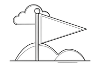 A triangular pennant flag – Classic Symbols coloring page