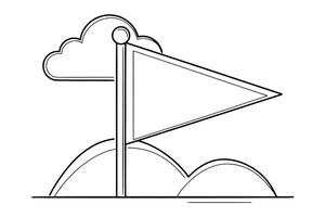A triangular pennant flag – Classic Symbols coloring page