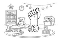 A hand holding a yo-yo – Classic Toys coloring page