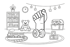 A hand holding a yo-yo – Classic Toys coloring page