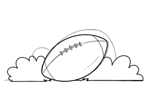 A football (rugby-shaped) with laces – Sports Gear Object coloring page