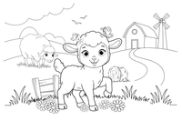 A cute baby lamb – Sheep coloring page
