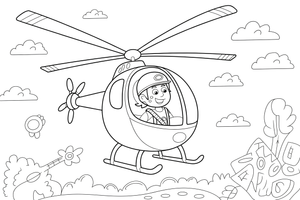 Helicopter Pilot – Helicopter Air Adventure coloring page