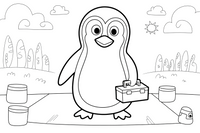 Penguin with a toolbox – Penguin Fix-It Crew coloring page