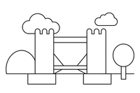 Tower Bridge in London – Famous Landmarks coloring page