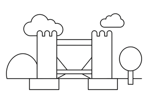 Tower Bridge in London – Famous Landmarks coloring page