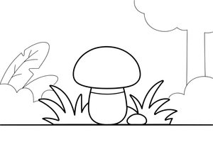 A slippery jack / suede bolete with a rounded cap – Mushrooms coloring page