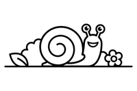 A close-up of a snail with a round shell – Snail coloring page